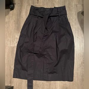 COS dark blue pencil paperbag midi skirt